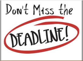  Don't miss the Deadline